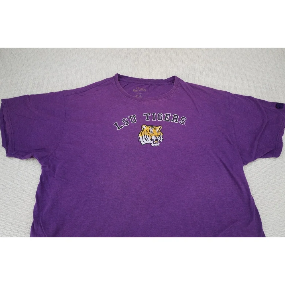LSU Tigers Shirt Mens 2XL XXL Purple SEC Football Short Sleeve Izod Collegiate